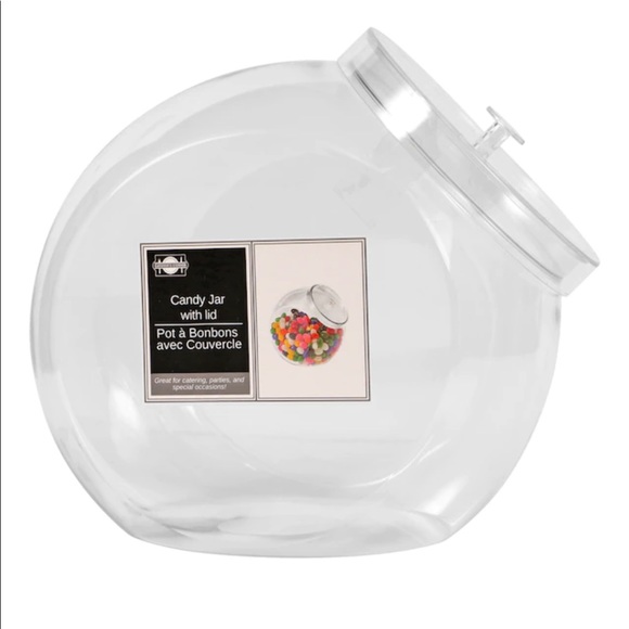 New Caterer's Corner Clear Plastic Candy Jar with Lid - 80 oz. - Picture 2 of 5